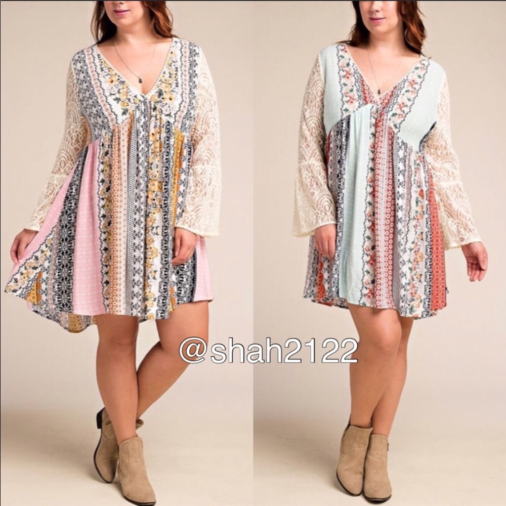 plus size boho oversized flowy lace sold dress - Picture 5 of 5